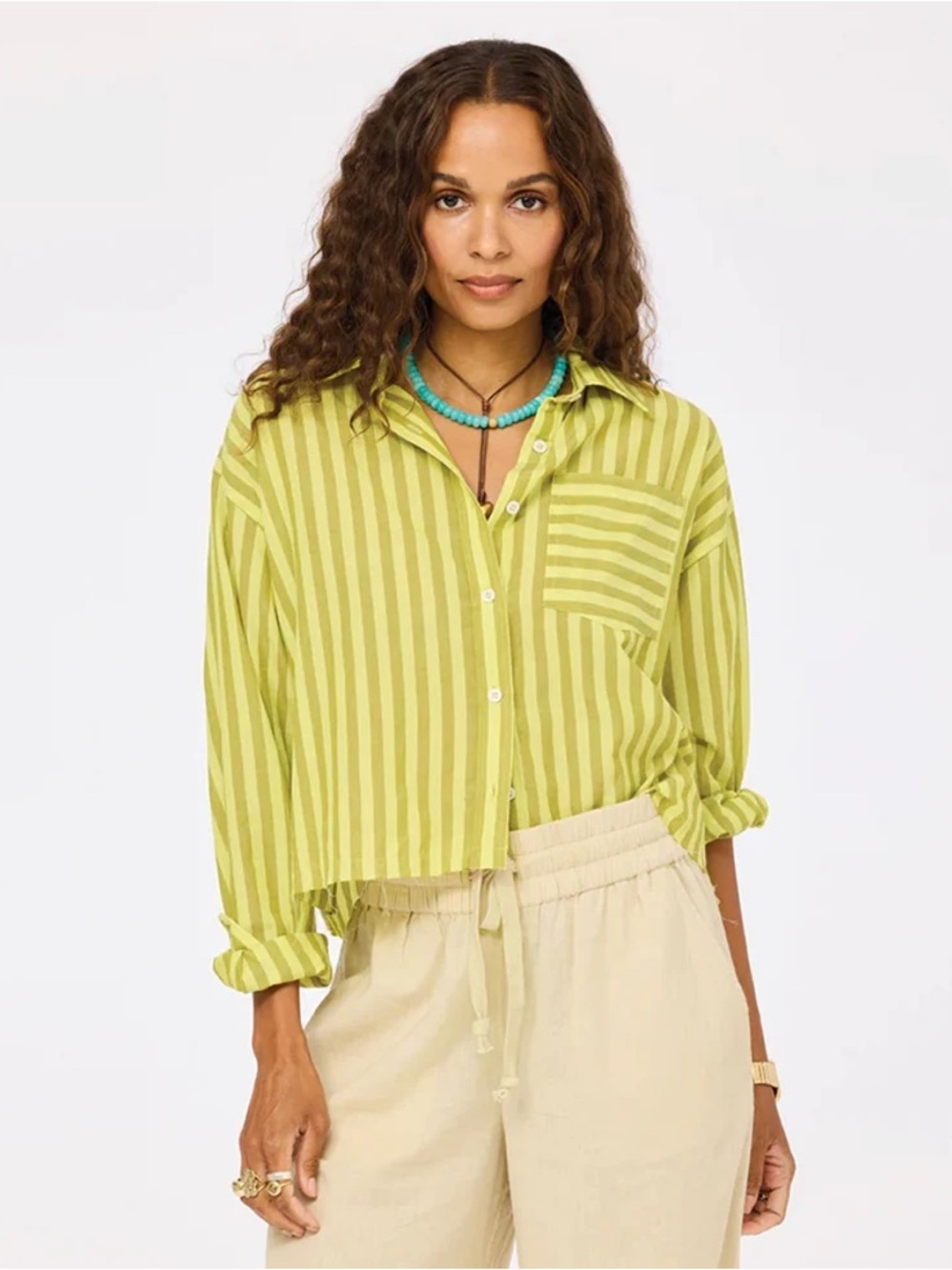 Kerri Rosenthal Tia Faded Stripe Shirt